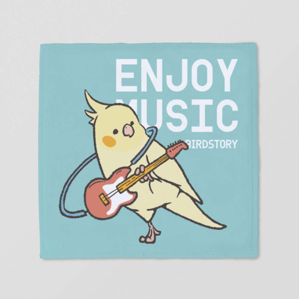 ハンカチタオル オカメインコのギタリスト