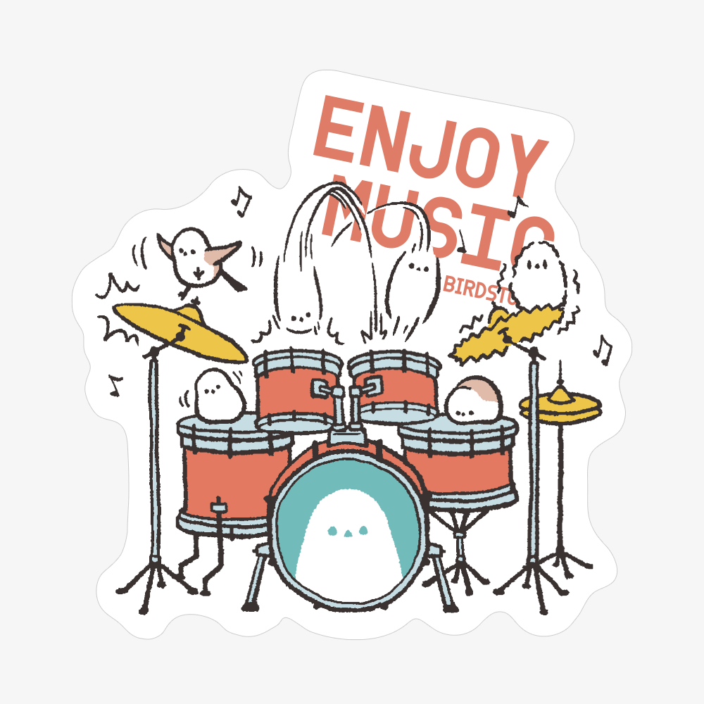 ドラマーのシマエナガたち ステッカー